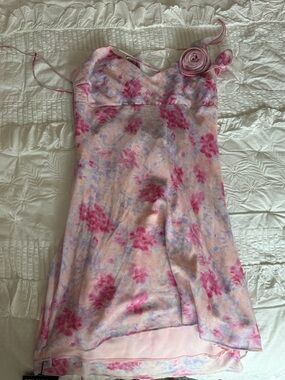 Astr Pink Floral Mini Slip Dress